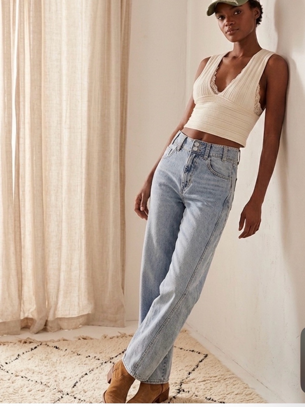 Free People Aster High Rise
Straight Leg Jeans Opal Blue